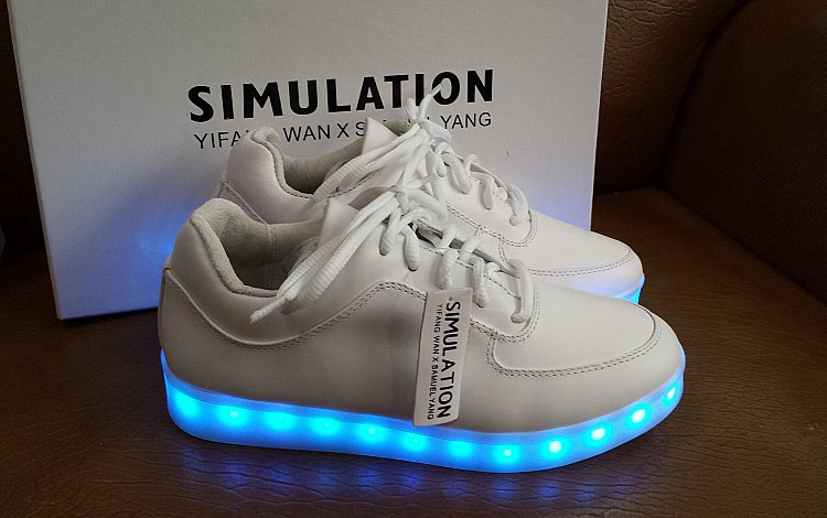 Yifang Wan Samuel Yang Simulation Hoverboard Shoes Light up Falshing LED Sneakers