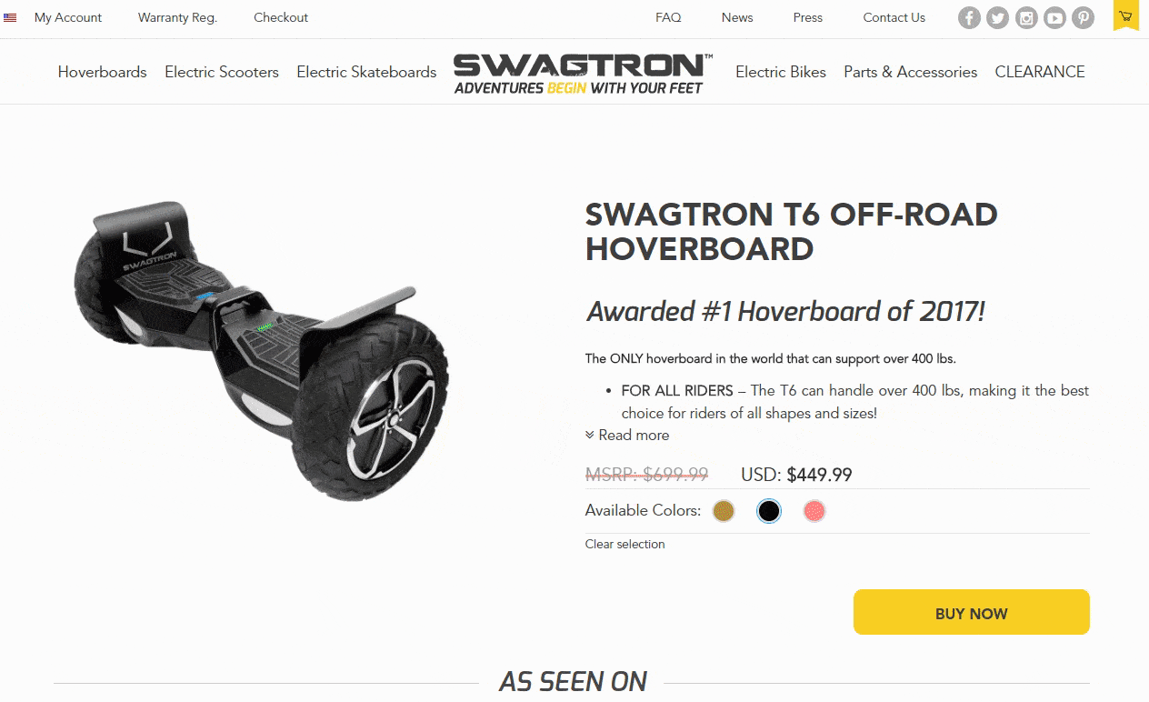 swagtron hoverboards on easy monthly payments installments
