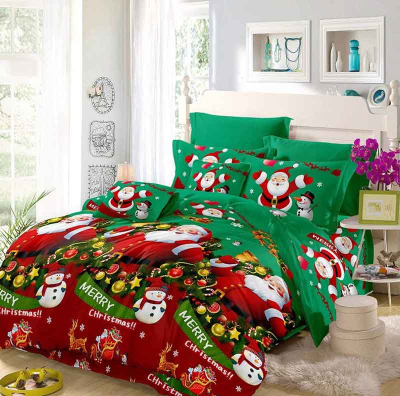 christmas-quilts-best-Anself-4PCS-Christmas-Bedding-Sets,-Bed-Sheet-+-Quilt-Cover-+-Pillow-case-review