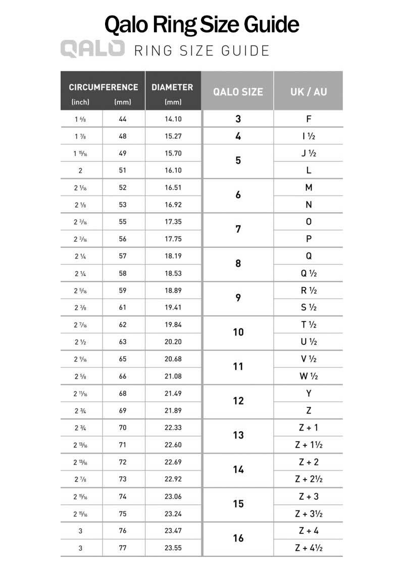 qalo wedding ring size chart - Vivien Dickerson