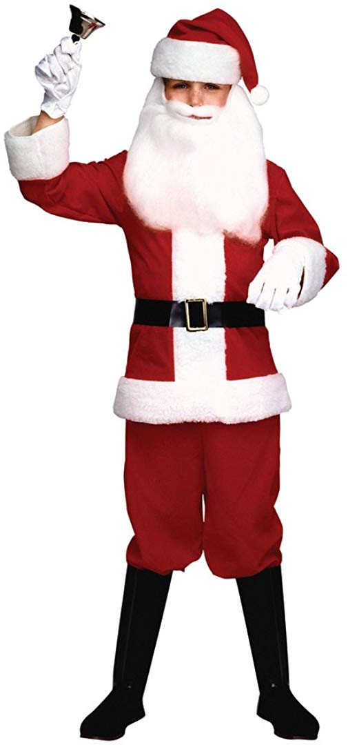 Kids Boys Red White Christmas Santa Clause Costume