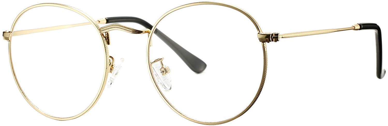 Pro Acme Classic Round Metal Clear Lens Glasses Pro Acme Classic Round Metal Clear Lens Glasses
