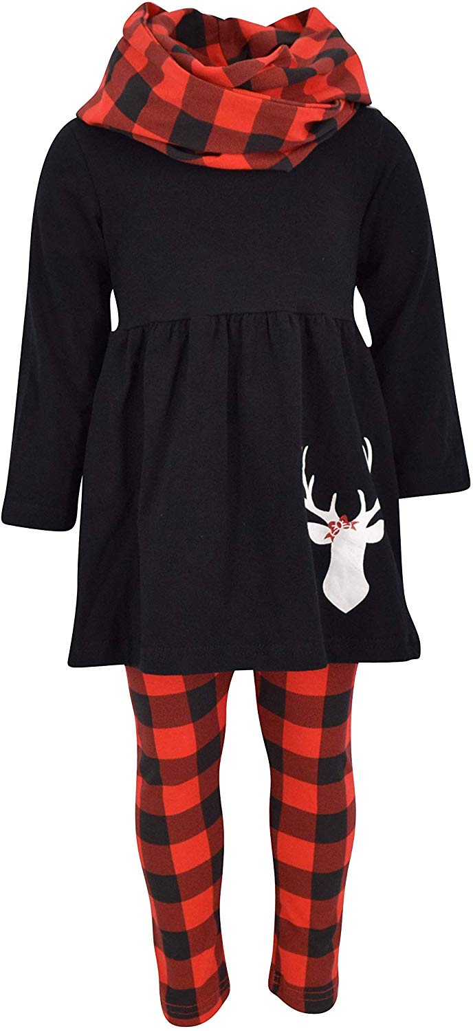 Christmas Plaid Reindeer Outfit