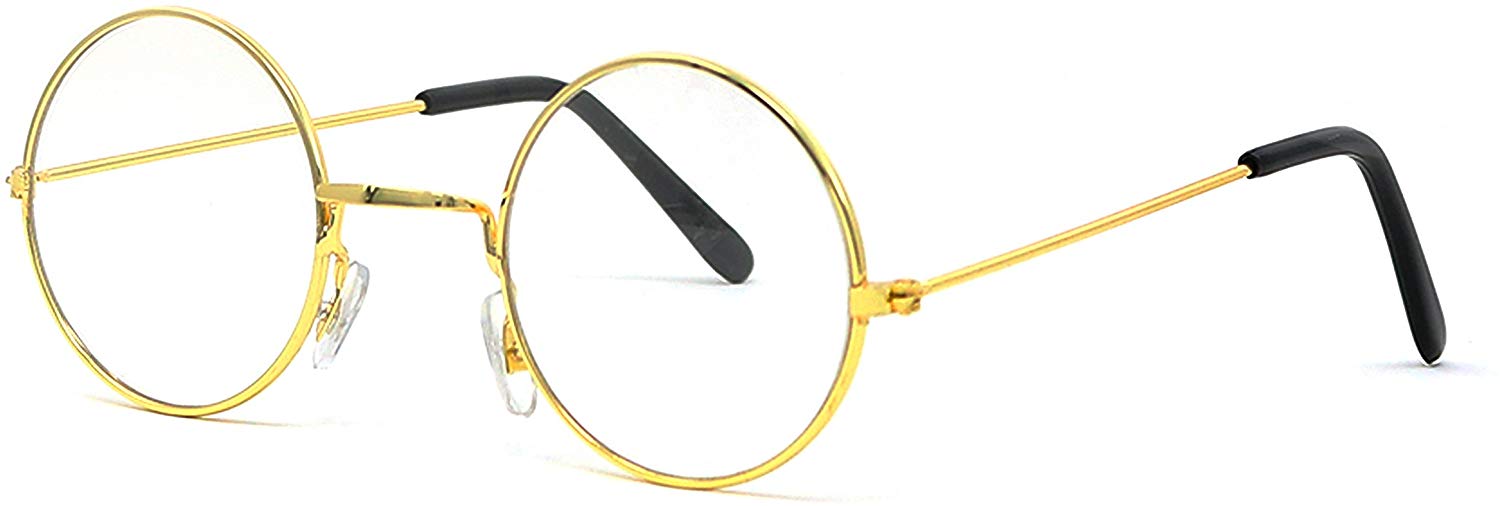 Big Mo's Toys Gold Rimmed Round Costume Glasses Big Mo's Toys Gold Rimmed Round Costume Glasses