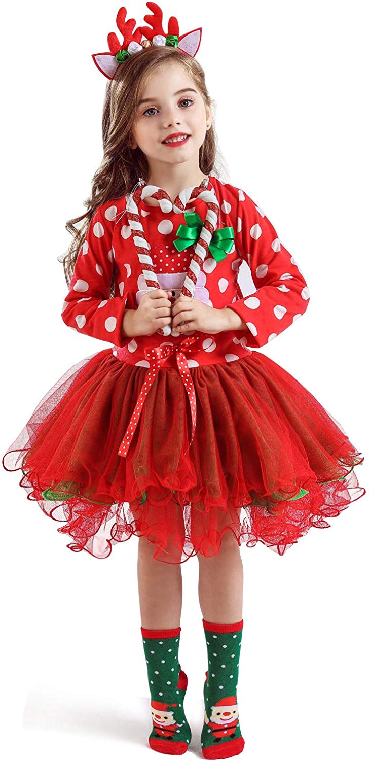 Girls Long Sleeve Reindeer Snowflake Girls Long Sleeve Reindeer Snowflake