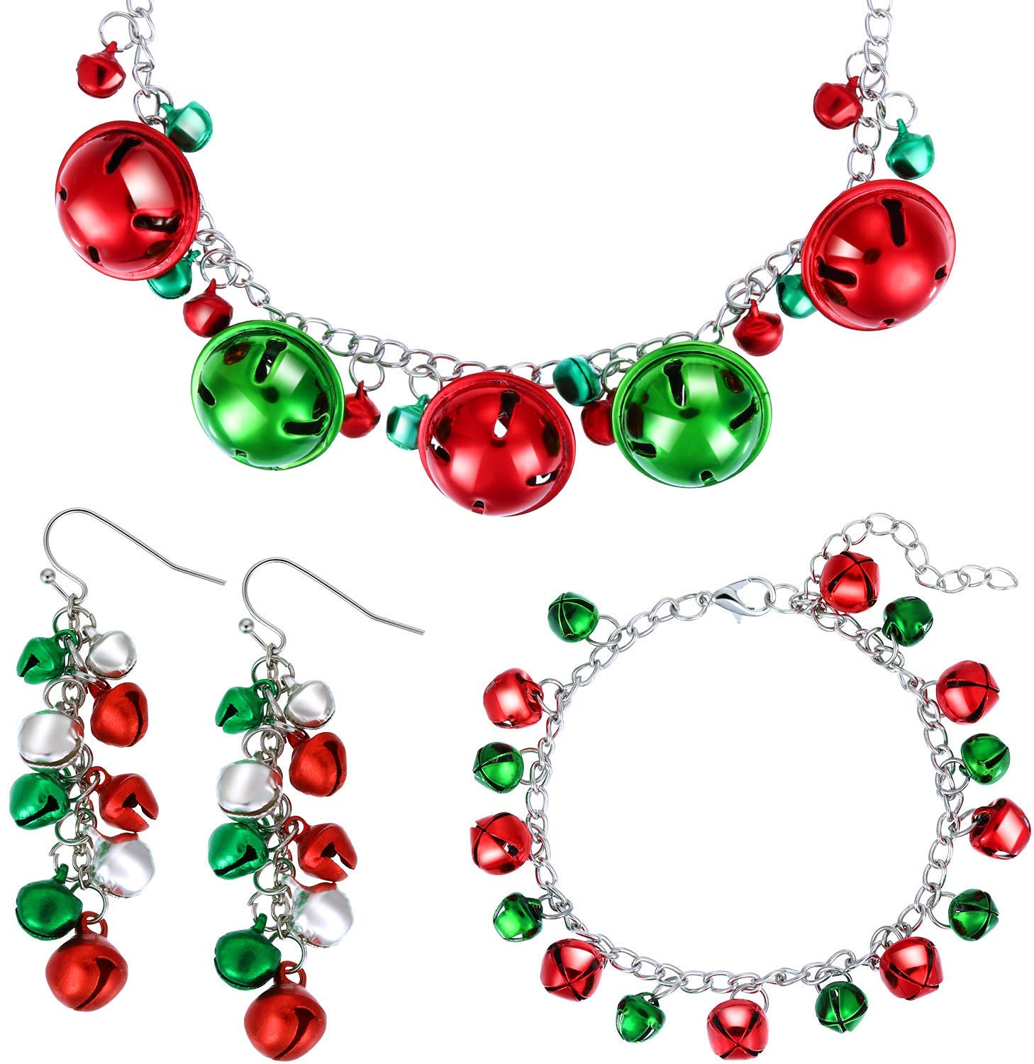 Christmas Bell Jewelry Set Includes Bells Necklace