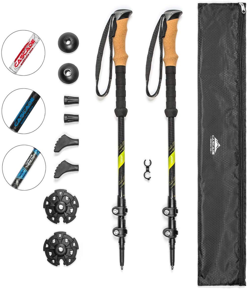 Cascade Mountain Tech Carbon Fiber Adjustable Trekking Poles Cascade Mountain Tech Carbon Fiber Adjustable Trekking Poles