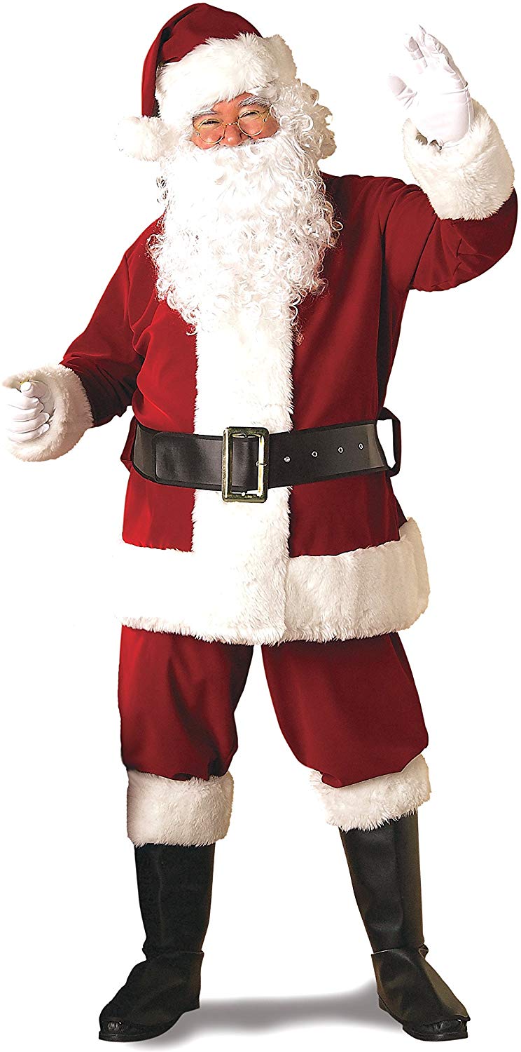 Rubie's Adult Deluxe Ultra Velvet Santa Suit With Gloves Rubie's Adult Deluxe Ultra Velvet Santa Suit With Gloves