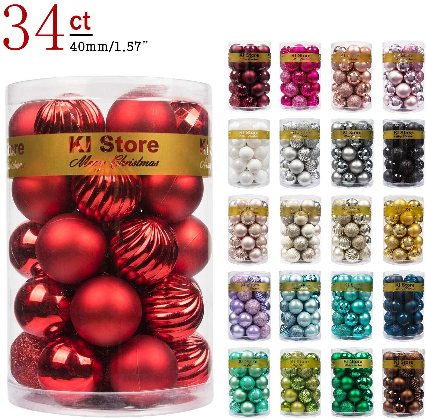 KI Store 34ct Christmas Ball Ornaments KI Store 34ct Christmas Ball Ornaments