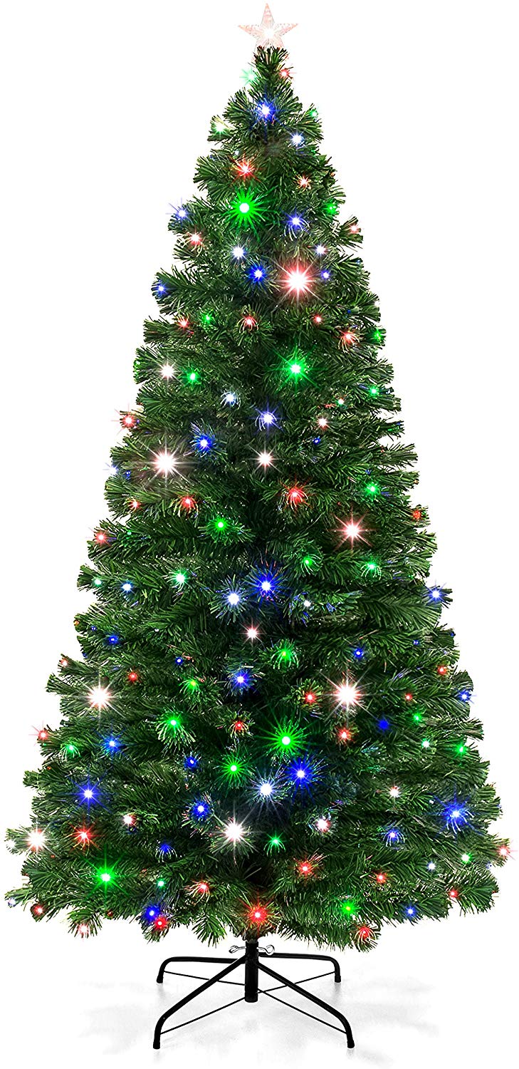 7-foot Pre-Lit Fiber Optic Artificial Christmas Pine Tree 7-foot Pre-Lit Fiber Optic Artificial Christmas Pine Tree