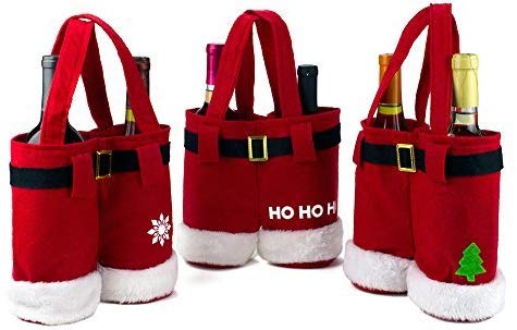 Santa Pants Christmas Wine Gift Bags 