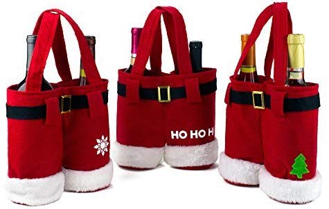 Santa Pants Christmas Wine Gift Bags Santa Pants Christmas Wine Gift Bags