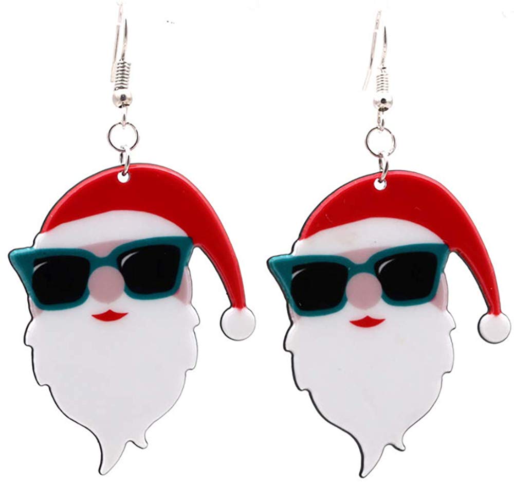 Colorful Santa Claus Dangle Earrings