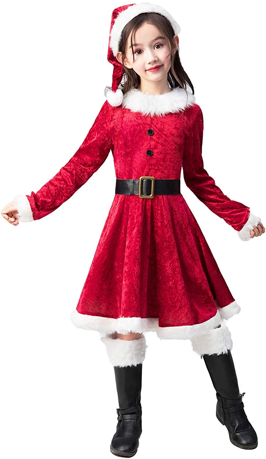 Takuvan Little Mrs. Santa Suit Girls