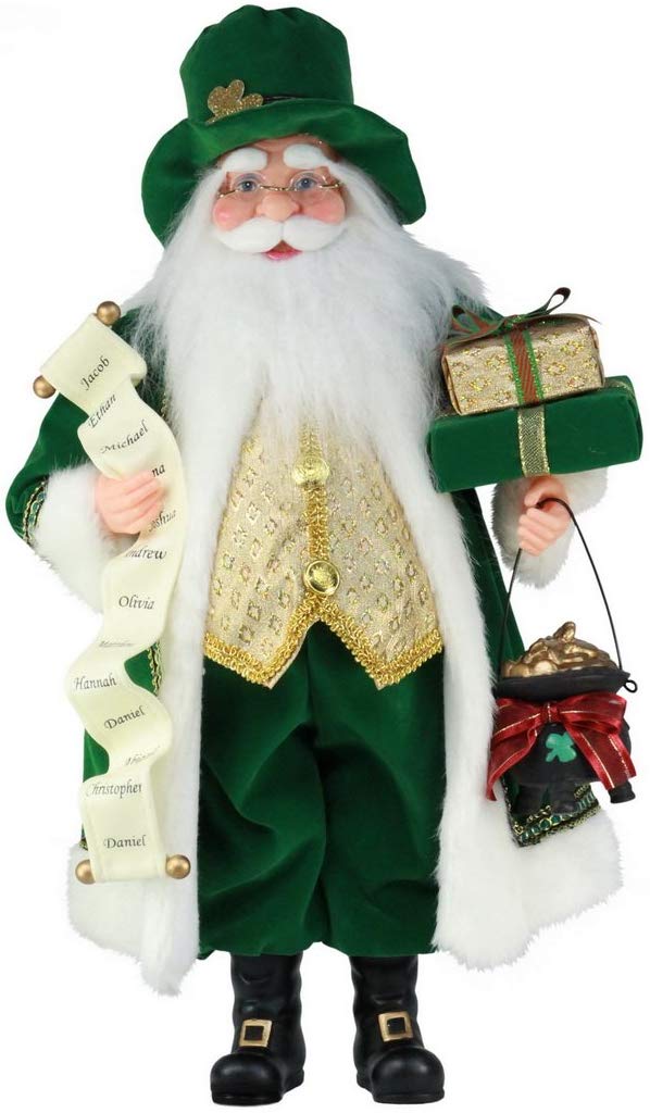 Irish Santa Claus Christmas Figurine Irish Santa Claus Christmas Figurine