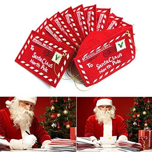  Teanfa Letter to Santa Claus Red Felt Envelope