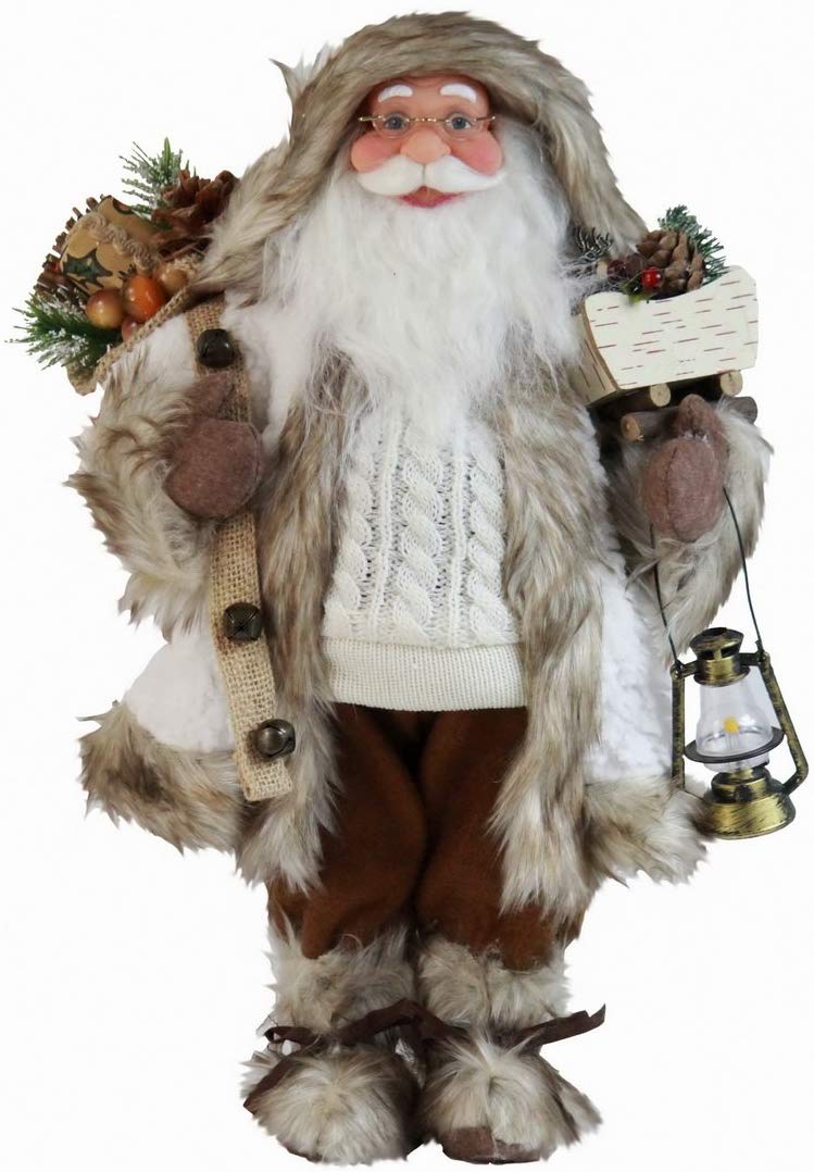 White Woodland Santa Claus Figurine