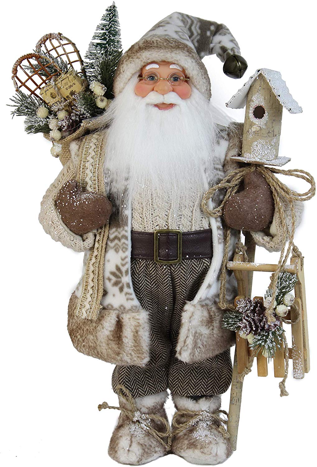 Woodland Birdhouse Santa Claus Christmas Figurine 