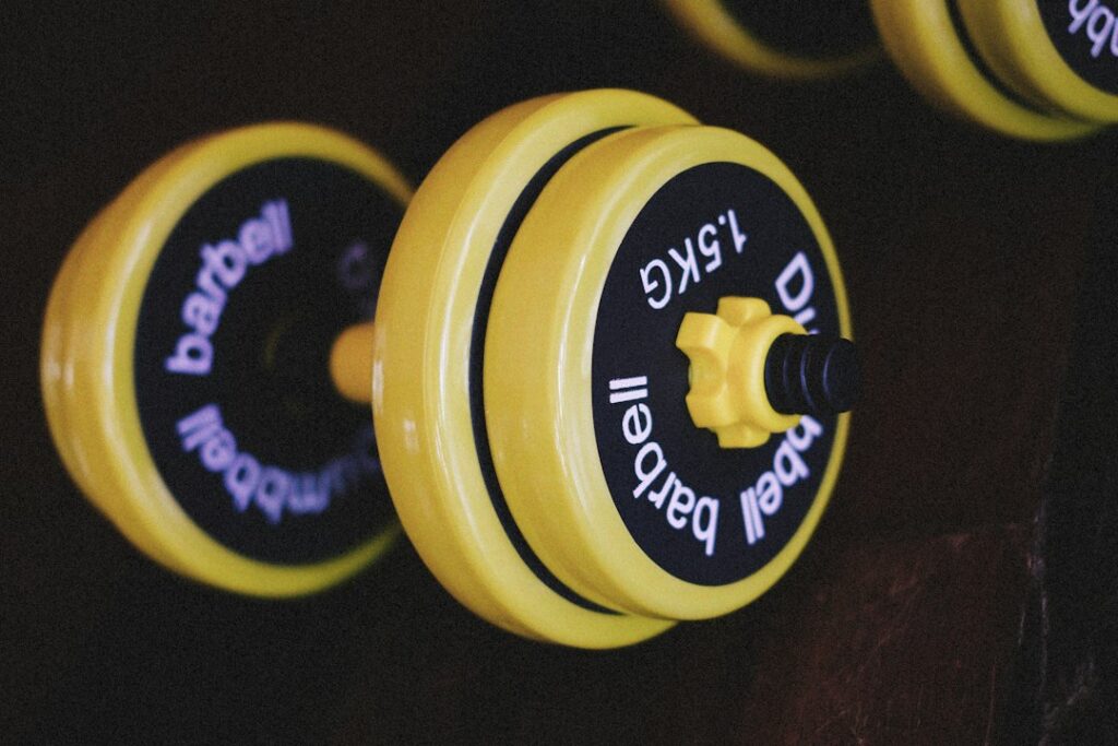 Photo adjustable dumbbells set