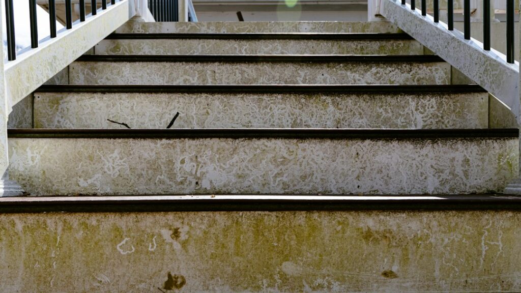 Photo cordless vacuum carpeted stairs