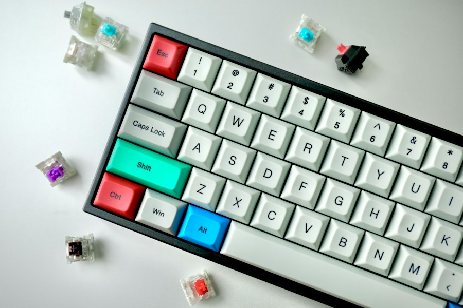 Photo quiet mechanical keyboards office